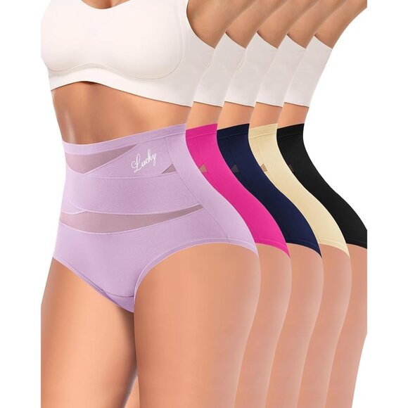 Women's High Waisted Panties 4 Pack Full Coverage Tummy Control Comfortable - Picture 7 of 7